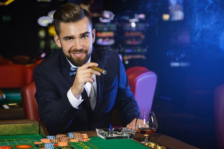 Studio kasino langsung SA Gaming dengan dealer dan meja permainan